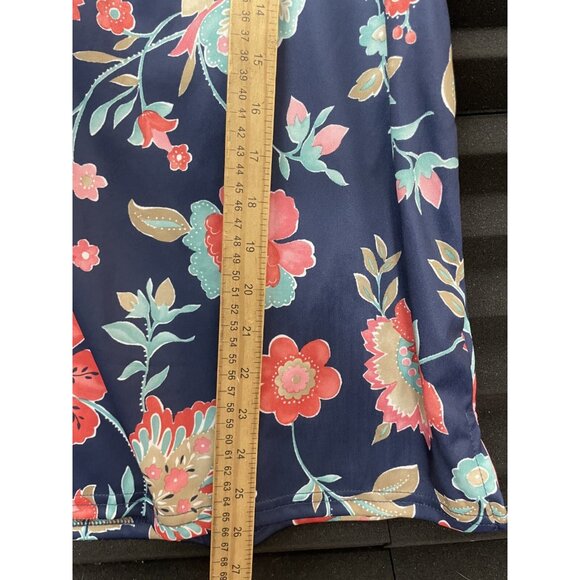 CW Classics Blue Multicolor Floral Blouse Size 2X Short Sleeve - Picture 7 of 12